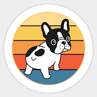 French Bulldog Dog Breed Vintage Retro Sunset Pet Lover Sticker